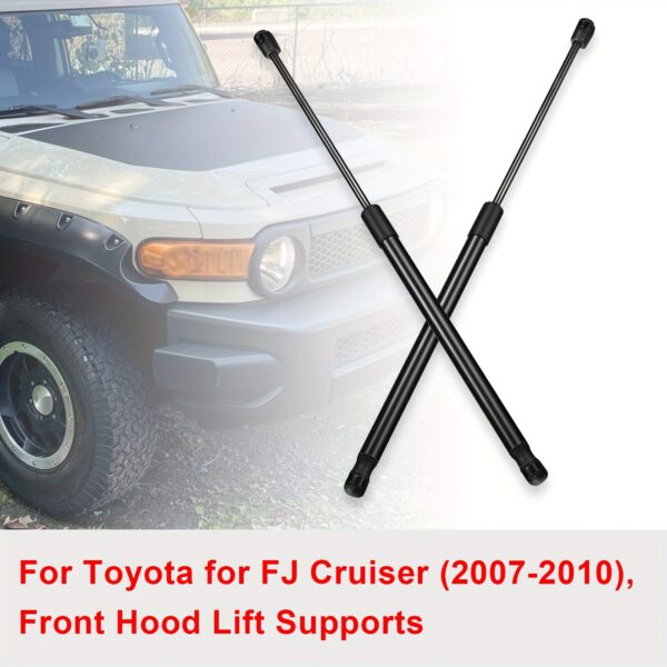 ⁦قطعتان من دعامات الغاز لسيارة Toyota for FJ Cruiser (2007-2010)، دعامات رفع الغطاء الأمامي لقطع غيار السيارات ، مناسبة لرقم استبدال OE 534400W120، 534400W121، 534400W122، 534500W110، 534500W111، 4B907522، SG32903⁩ - الصورة ⁦3⁩
