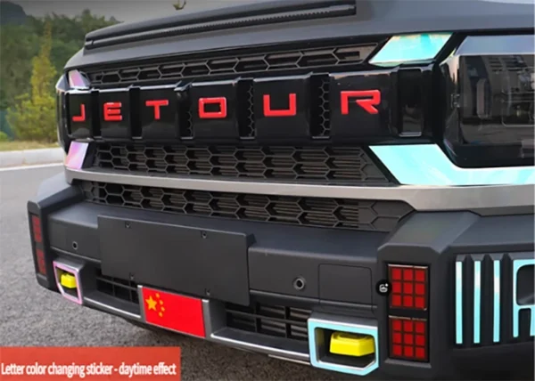 ⁦ملصقات حروف السيارة مناسبة لشيري JETOUR Traveler T2 2023 ملصقات إضاءة الحاجب عجلة النهار الجري الخفيف⁩ - الصورة ⁦19⁩