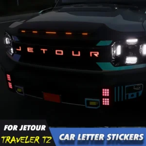 ملصقات حروف السيارة مناسبة لشيري JETOUR Traveler T2 2023 ملصقات إضاءة الحاجب عجلة النهار الجري الخفيف