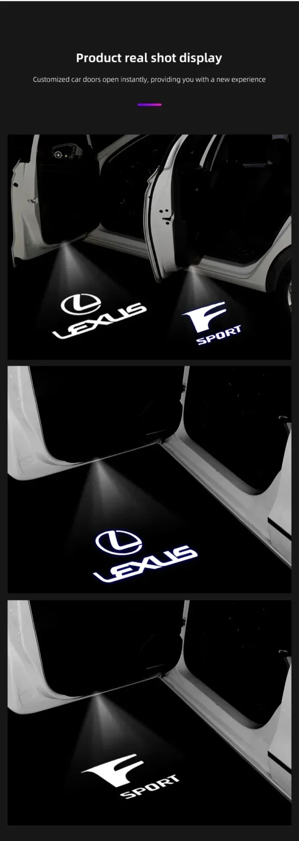 ⁦LED باب السيارة شعار ترحيب  عرض ليزر مصباح لكزس LS LC RZ IS350 ES300 GS350 CT200h GX460 LX570 RX500h NX300 UX260⁩ - الصورة ⁦16⁩
