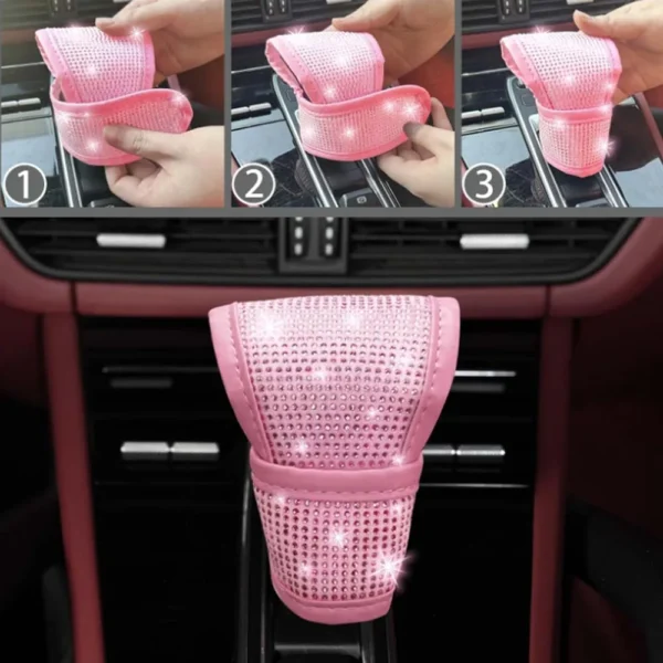 ⁦مجموعة اكسسوارات السيارات للنساء غطاء عجلة القيادة سباركلي حزام الأمان وغيرها غطاء عالمي يناسب معظم السيارات⁩ - الصورة ⁦6⁩