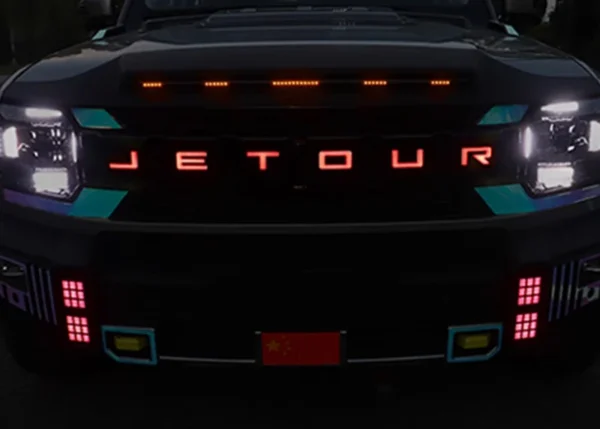 ⁦ملصقات حروف السيارة مناسبة لشيري JETOUR Traveler T2 2023 ملصقات إضاءة الحاجب عجلة النهار الجري الخفيف⁩ - الصورة ⁦4⁩