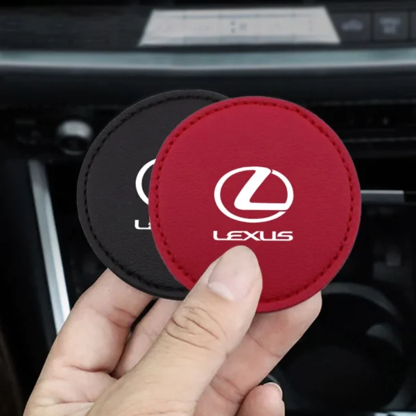 ⁦2 قطعة الوقايات الجلدية للسيارة كأس الماء وسادة مضادة للانزلاق لكزس F SPORT ES RX NX LS UX LM LX GX LC RZ IS CT GS RC HS SC⁩ - الصورة ⁦2⁩