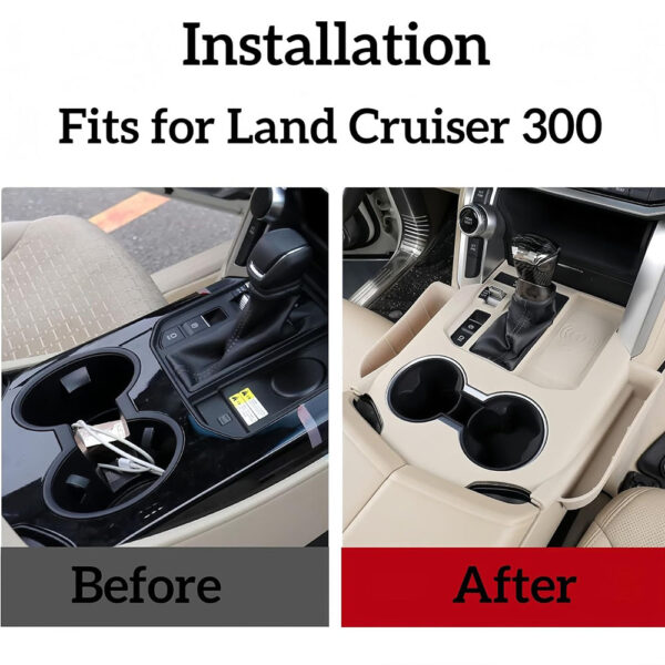⁦قطعة واحدة من صندوق تخزين وحدة التحكم المركزية للسيارة من السيليكون لسيارة Toyota Land Cruiser (2022-2024)، منظم لوحة القيادة لشق المقعد والعملة المعدنية والبطاقة والهاتف - ملحق⁩ - الصورة ⁦4⁩