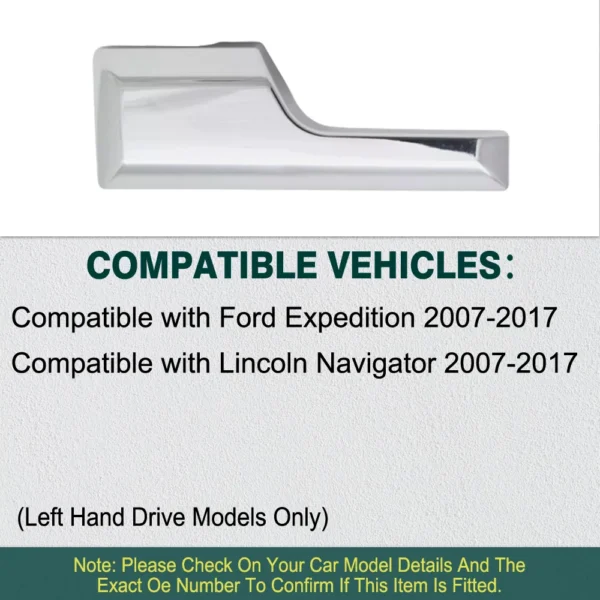 ⁦مقبض باب داخلي فورد إكسبيديشن لينكولن نافيجيتور 2007-2017

 للسيارة من الكروم أمامي وخلفي يمين يسار⁩ - الصورة ⁦4⁩
