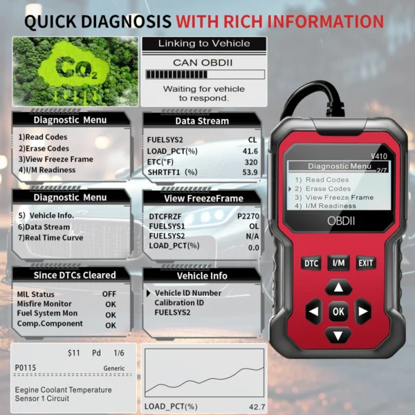 ⁦جهاز فحص السيارات OBD2 – أداة تشخيص شاملة⁩ - الصورة ⁦5⁩
