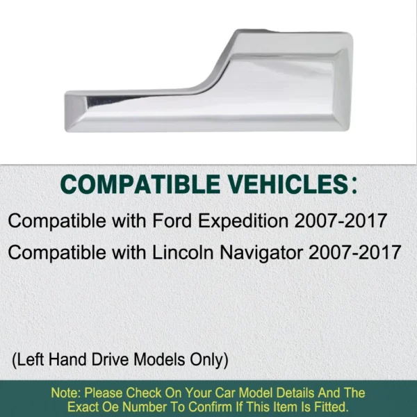 ⁦مقبض باب داخلي فورد إكسبيديشن لينكولن نافيجيتور 2007-2017

 للسيارة من الكروم أمامي وخلفي يمين يسار⁩ - الصورة ⁦29⁩