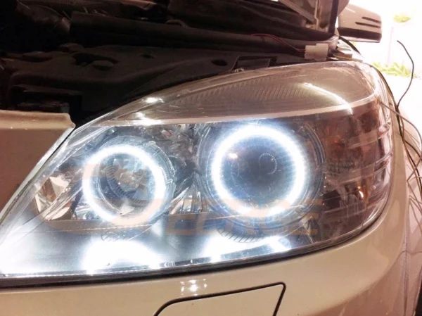 ⁦عيون الملاك هالة خواتم تجديد ضوء النهارFor Mercedes Benz C Class W204 2007 2008 2009 2010 2011⁩ - الصورة ⁦11⁩