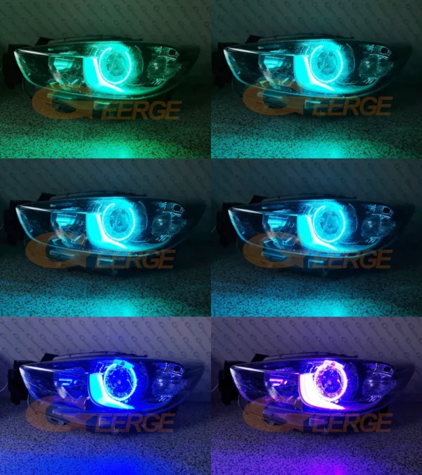 ⁦عيون الملاك هالة خواتم تجديد ضوء النهارFor Mazda CX5 CX-5 CX 5 2012 2013 2014 2015⁩ - الصورة ⁦5⁩