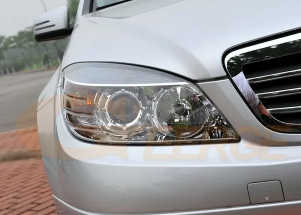 ⁦عيون الملاك هالة خواتم تجديد ضوء النهارFor Mercedes Benz C Class W204 2007 2008 2009 2010 2011⁩ - الصورة ⁦7⁩