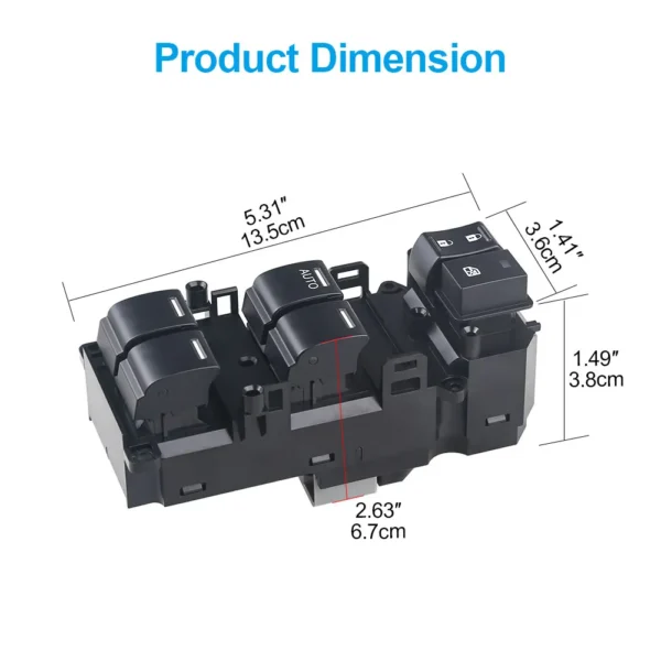 ⁦لوحة تحكم النافذة هوندا اكوردMaster Power Window Switch For Honda Accord 2008-2012⁩ - الصورة ⁦5⁩