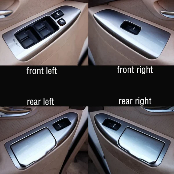 ⁦Car Front Left Window Glass Button Switch Panel Cover Frame for Toyota Land Cruiser Prado 120 LC120 2003-2009⁩ - الصورة ⁦3⁩
