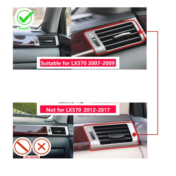 ⁦قطعة 1 فتحة تكيف لكزس LX570 LX450 LX460 2007-20171 piece Air Conditioning Vent For Lexus LX570 LX450 LX460 2007-2017 Dashboard Air Outlet Penal Air conditioner Outlet Ruili404⁩ - الصورة ⁦2⁩