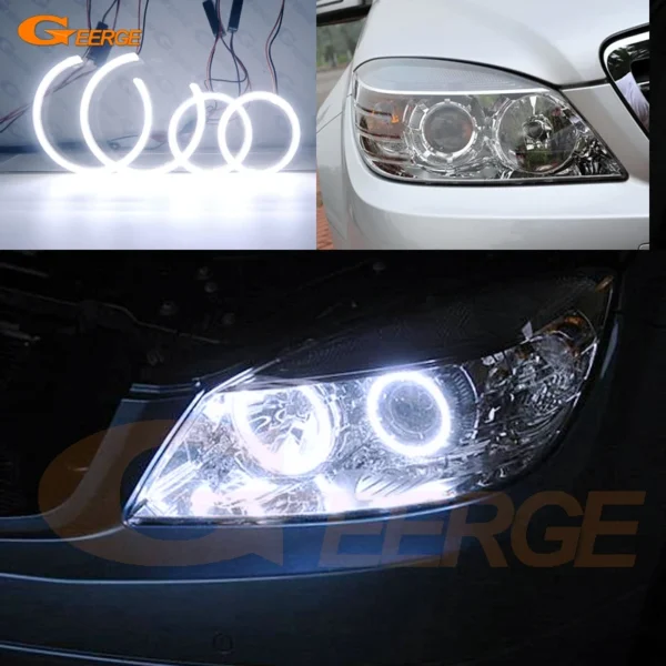 عيون الملاك هالة خواتم تجديد ضوء النهارFor Mercedes Benz C Class W204 2007 2008 2009 2010 2011