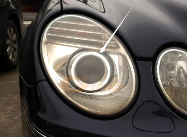⁦عيون الملاك هالة خواتم تجديد ضوء النهارFor Mercedes Benz E Class W211 2003 2004 2005 2006 2007 2008 2009⁩ - الصورة ⁦2⁩