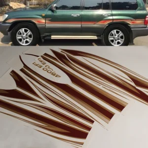 لاصق لامع ورائع شريط لتويوتا لاند كروزر 100 LC100 1998 1999 2000 2001 2002 2003-2007Car Exterior Styling Body Decal Sticker Stripe For Toyota Land Cruiser 100 LC100 1998 1999 2000 2001 2002 2003-2007 Accessories