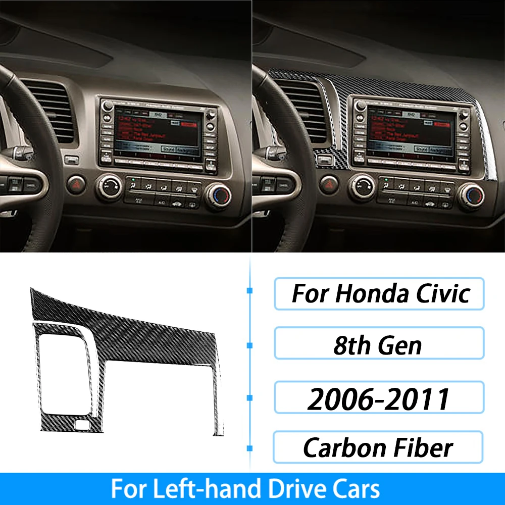 من ألياف الكربون التحول والعتاد لهوندا سيفيك 8th الجنرال ، نافذة رفع لوحة القيادة مجموعة ، اكسسوارات السيارات الداخلية ، ملصقا ، 2006-2011 - الصورة 23