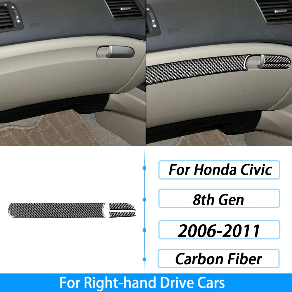 من ألياف الكربون التحول والعتاد لهوندا سيفيك 8th الجنرال ، نافذة رفع لوحة القيادة مجموعة ، اكسسوارات السيارات الداخلية ، ملصقا ، 2006-2011 - الصورة 48