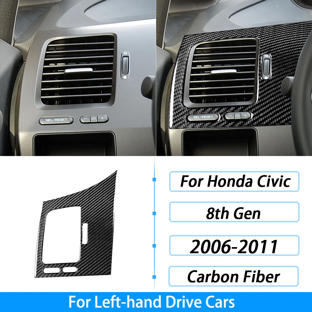 من ألياف الكربون التحول والعتاد لهوندا سيفيك 8th الجنرال ، نافذة رفع لوحة القيادة مجموعة ، اكسسوارات السيارات الداخلية ، ملصقا ، 2006-2011 - الصورة 25