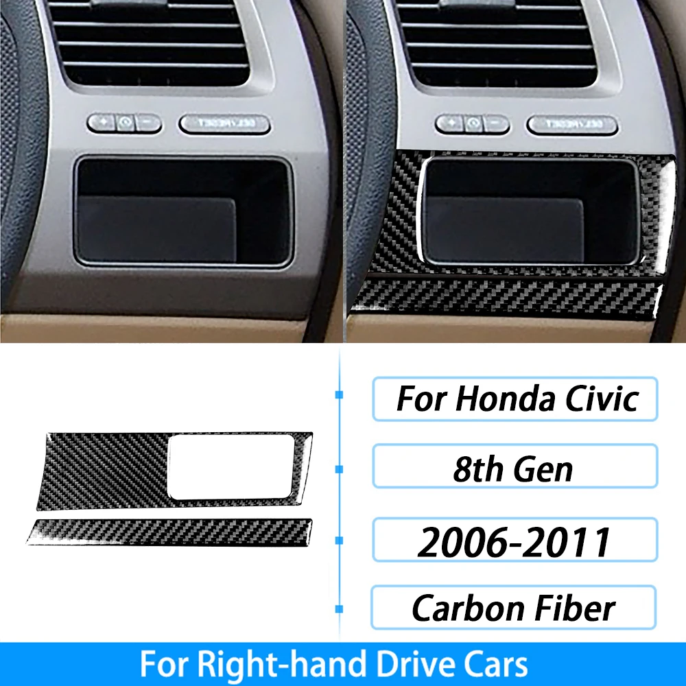 من ألياف الكربون التحول والعتاد لهوندا سيفيك 8th الجنرال ، نافذة رفع لوحة القيادة مجموعة ، اكسسوارات السيارات الداخلية ، ملصقا ، 2006-2011 - الصورة 19