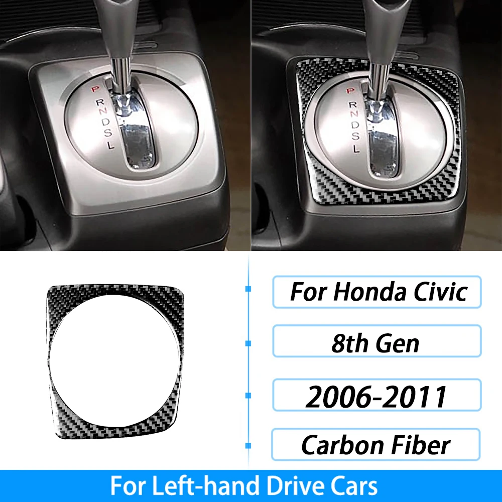 من ألياف الكربون التحول والعتاد لهوندا سيفيك 8th الجنرال ، نافذة رفع لوحة القيادة مجموعة ، اكسسوارات السيارات الداخلية ، ملصقا ، 2006-2011 - الصورة 11