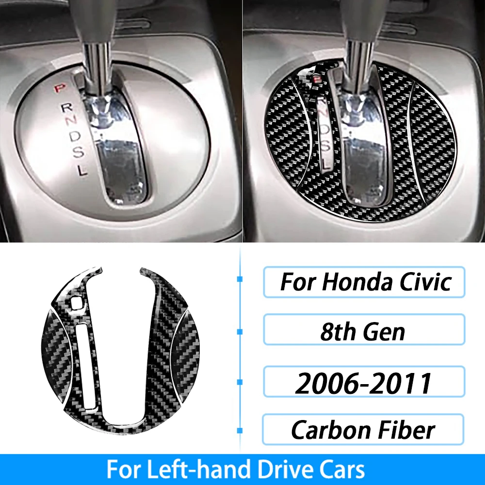 من ألياف الكربون التحول والعتاد لهوندا سيفيك 8th الجنرال ، نافذة رفع لوحة القيادة مجموعة ، اكسسوارات السيارات الداخلية ، ملصقا ، 2006-2011 - الصورة 10