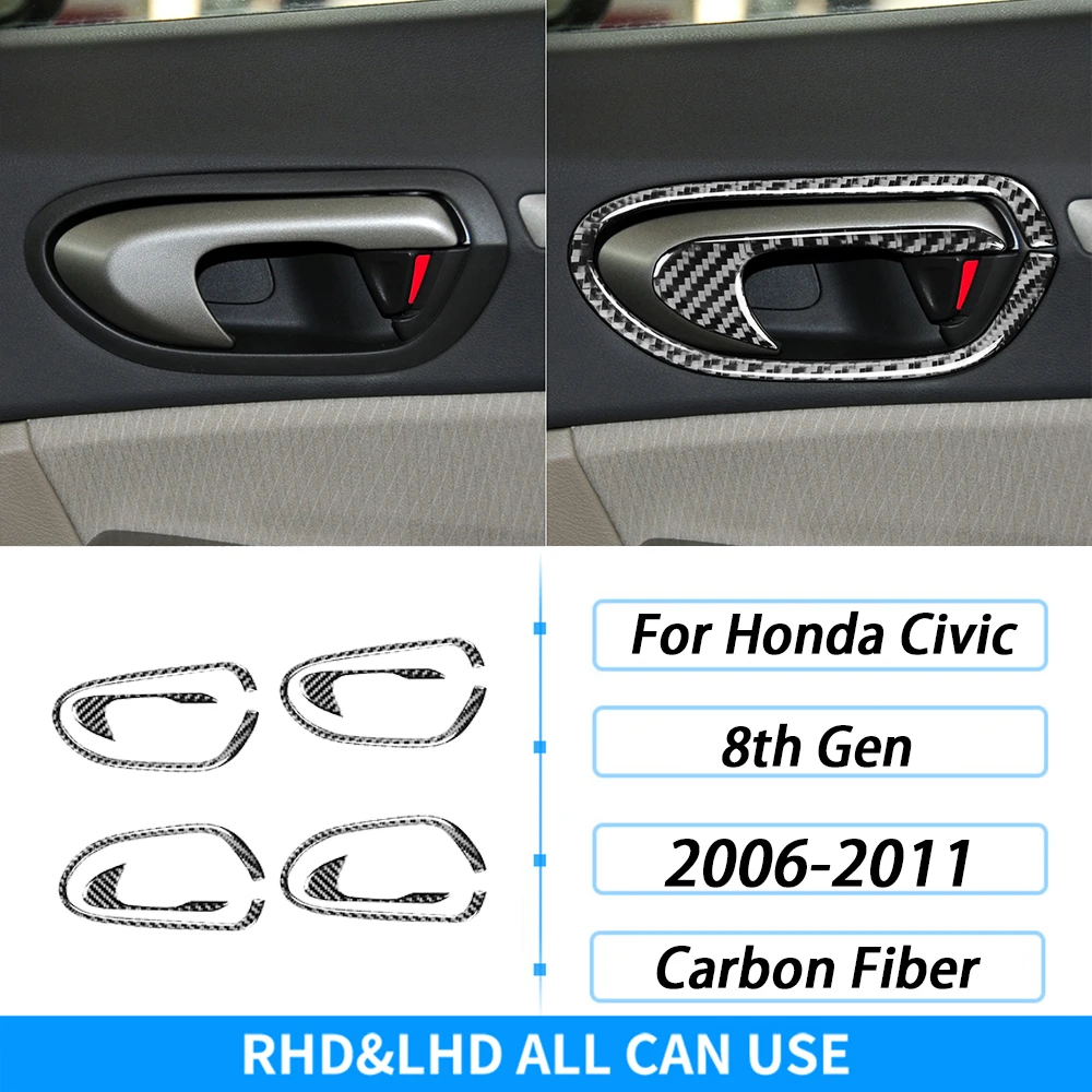 من ألياف الكربون التحول والعتاد لهوندا سيفيك 8th الجنرال ، نافذة رفع لوحة القيادة مجموعة ، اكسسوارات السيارات الداخلية ، ملصقا ، 2006-2011 - الصورة 38