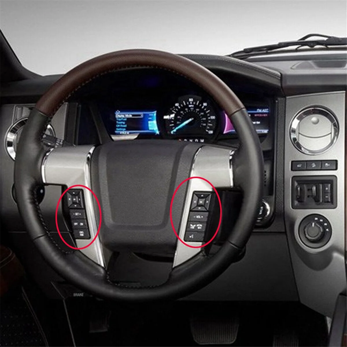 2 قطعة أزرار عجلة القيادة للتحكم في سرعة السيارة لسيارة Ford Expedition 2015-2017