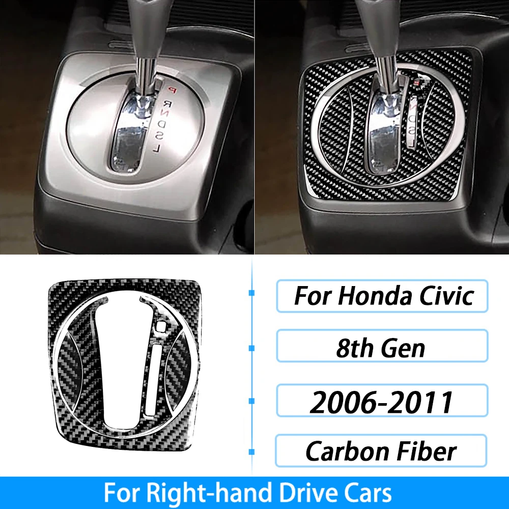 من ألياف الكربون التحول والعتاد لهوندا سيفيك 8th الجنرال ، نافذة رفع لوحة القيادة مجموعة ، اكسسوارات السيارات الداخلية ، ملصقا ، 2006-2011 - الصورة 41