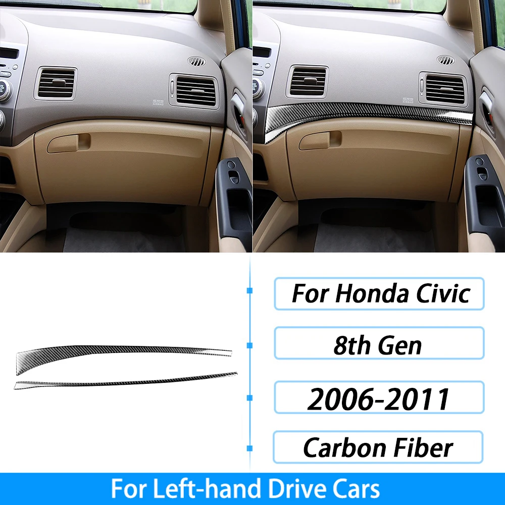 من ألياف الكربون التحول والعتاد لهوندا سيفيك 8th الجنرال ، نافذة رفع لوحة القيادة مجموعة ، اكسسوارات السيارات الداخلية ، ملصقا ، 2006-2011 - الصورة 43