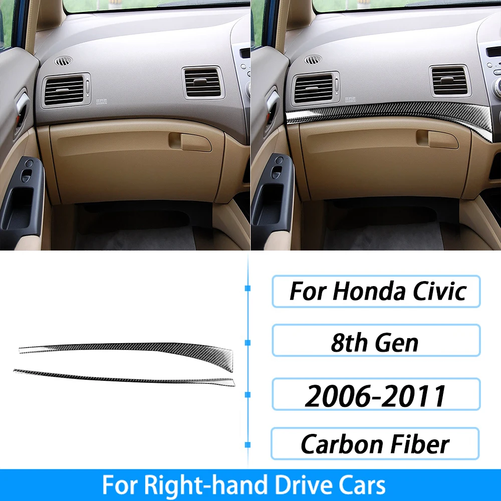 من ألياف الكربون التحول والعتاد لهوندا سيفيك 8th الجنرال ، نافذة رفع لوحة القيادة مجموعة ، اكسسوارات السيارات الداخلية ، ملصقا ، 2006-2011 - الصورة 46
