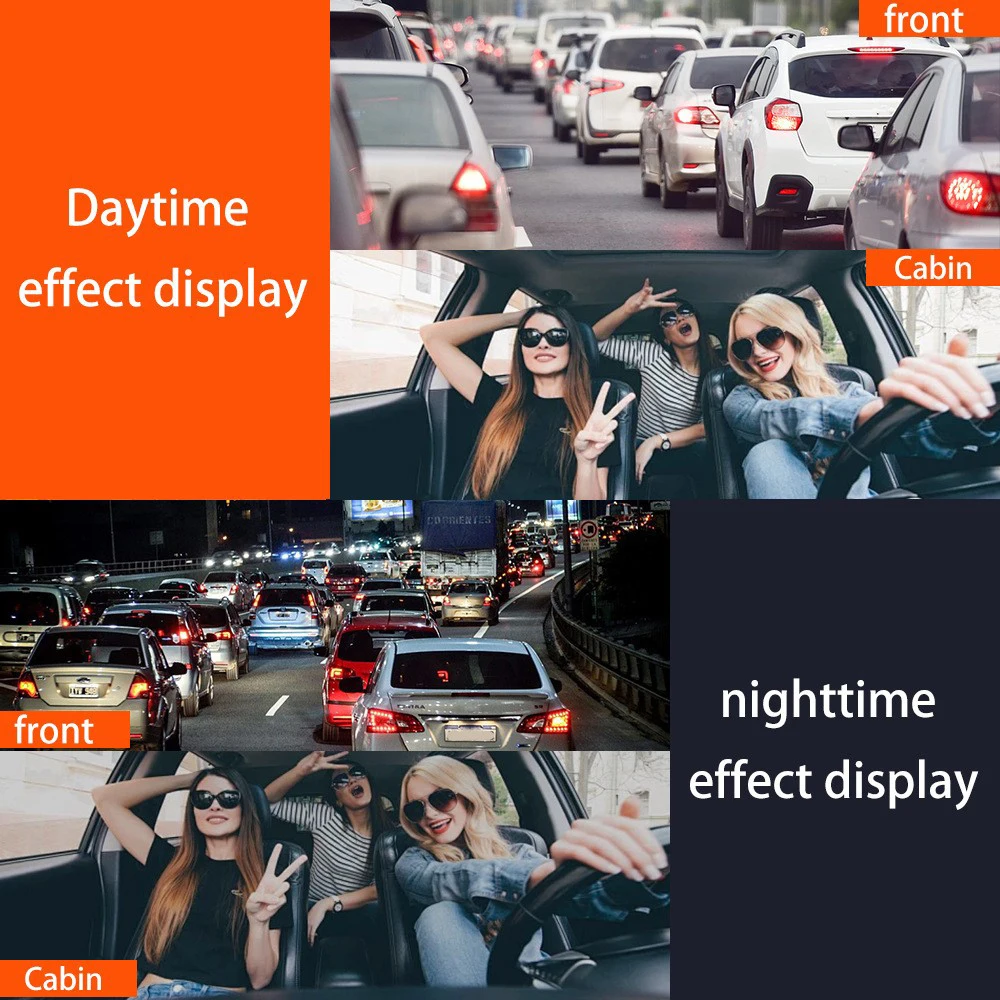 كاميرا داش 4 قنوات 360 ° مسجل فيديو السيارة الصندوق الأسود مع رؤية ليلية 24/7 شاشة ركن السيارة G-Sensor Loop تسجيل - الصورة 11