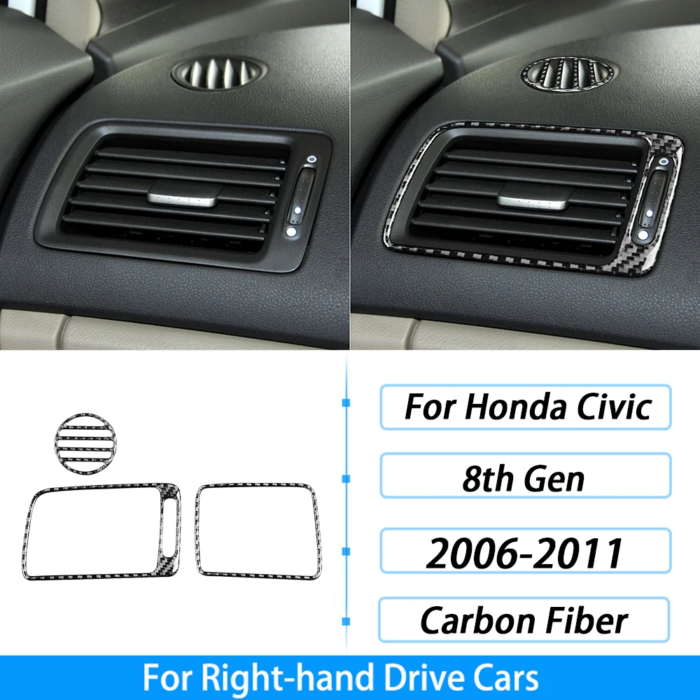 من ألياف الكربون التحول والعتاد لهوندا سيفيك 8th الجنرال ، نافذة رفع لوحة القيادة مجموعة ، اكسسوارات السيارات الداخلية ، ملصقا ، 2006-2011 - الصورة 44